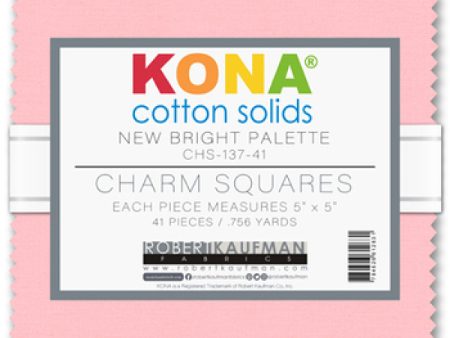 Kona Cotton New Bright Palette 42 piece 5  x 5  Square Charm Pack Online Hot Sale