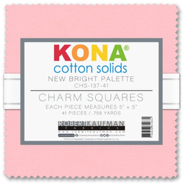 Kona Cotton New Bright Palette 42 piece 5  x 5  Square Charm Pack Online Hot Sale