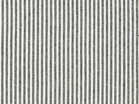 Essex Yarn Dyed Classic 1 8  Stripe (cotton   linen) in Black Cheap