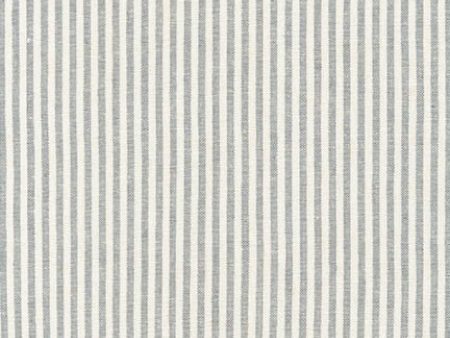 Essex Yarn Dyed Classic 1 8  Stripe (cotton   linen) in Steel For Sale