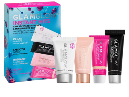 GlamGlow - Instant Hits Award-Winning Masks & Moisturizer Set - 4 pcs Online now