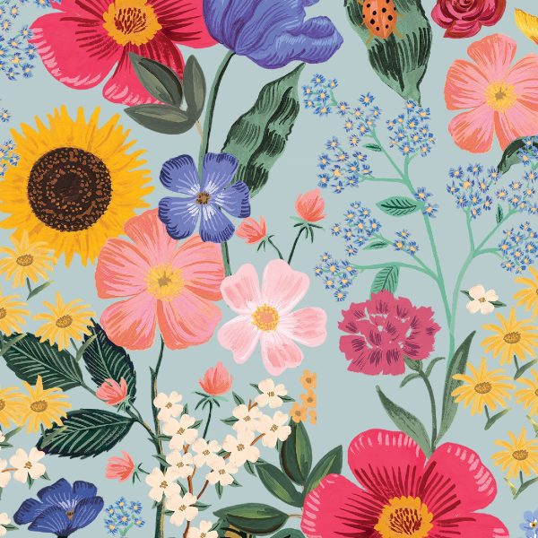 Blossom RAYON in Light Blue (Digital Print) Sale