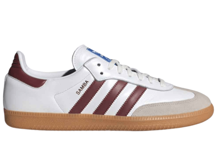 Adidas - Samba OG -  White   Burgundy   Gum Online Hot Sale