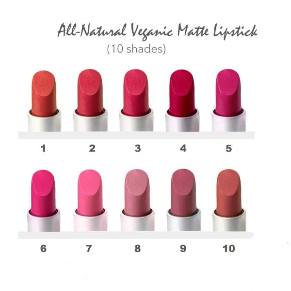 All-Natural Veganic Matte Lipstick (10 Shades) (4g, 0.14oz.) Discount