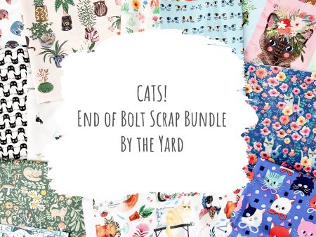 Cats! - Cotton End of Bolt Scrap Bundle (By the Yard) Fashion