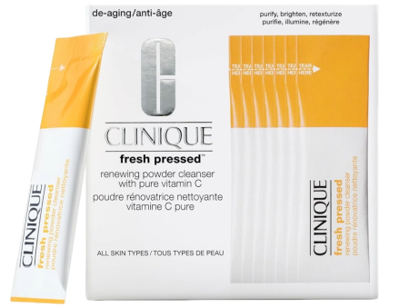 Clinique - Fresh Pressed Renewing Powder Cleanser with Pure Vitamin C - 28 CT .01 Oz   .5 g Supply