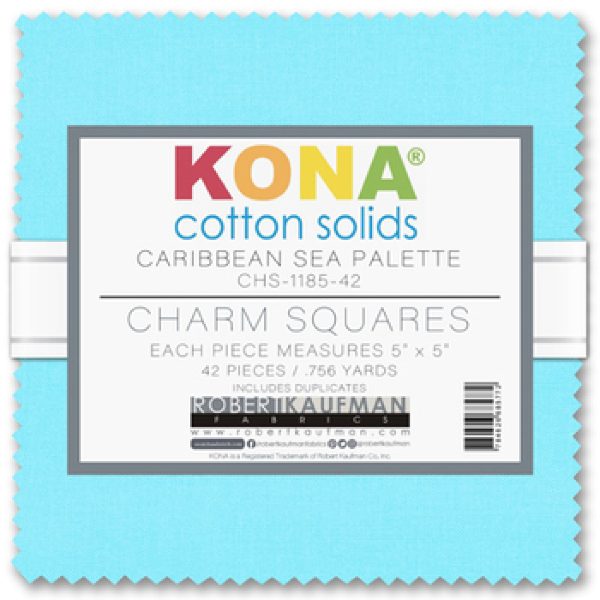 Kona Cotton Caribbean Palette 42 piece 5  x 5  Square Charm Pack Fashion