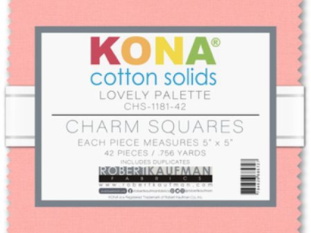 Kona Cotton Lovely Palette 42 piece 5  x 5  Square Charm Pack Online Hot Sale