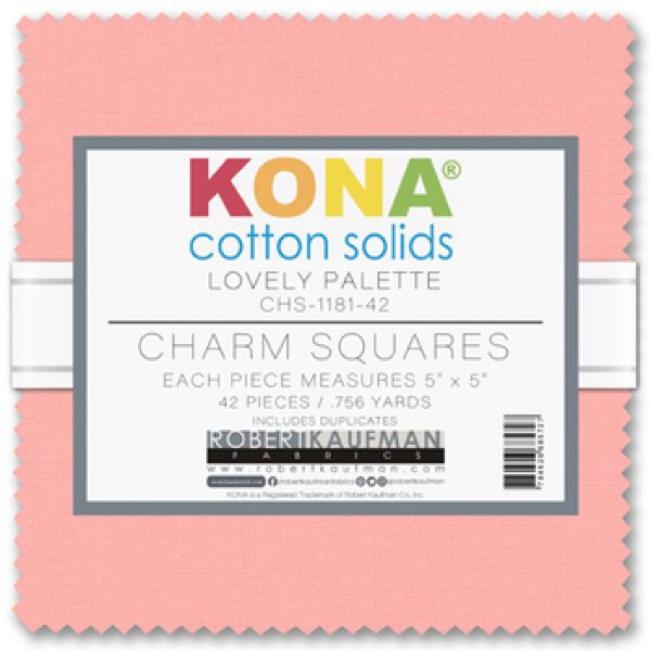 Kona Cotton Lovely Palette 42 piece 5  x 5  Square Charm Pack Online Hot Sale