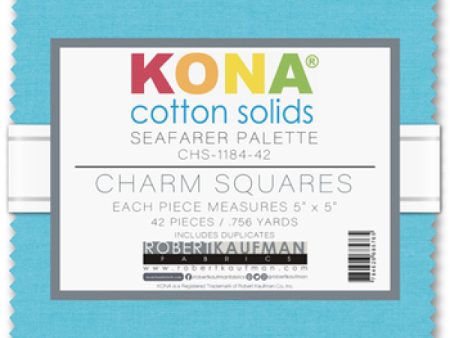 Kona Cotton Seafarer Palette 42 piece 5  x 5  Square Charm Pack Cheap