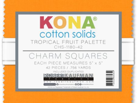 Kona Cotton Tropical Fruit Palette 42 piece 5  x 5  Square Charm Pack For Sale