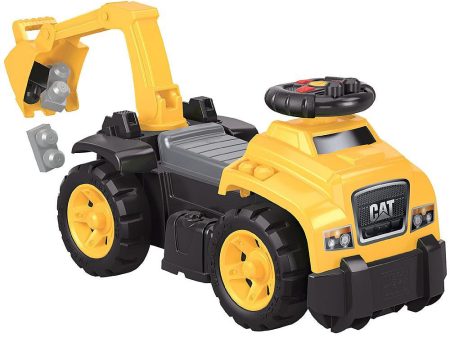 CAT 3-in-1 Ride-On Excavator Large Steering Wheel on Front by Mega Bloks on Sale