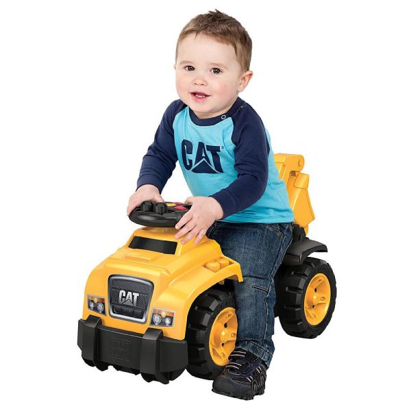 CAT 3-in-1 Ride-On Excavator Large Steering Wheel on Front by Mega Bloks on Sale